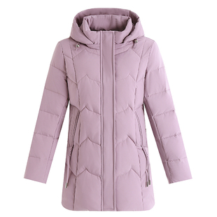 恒源祥集团FAZEYA妈妈羽绒服中老年白鸭绒加厚保暖中长款奶奶外套