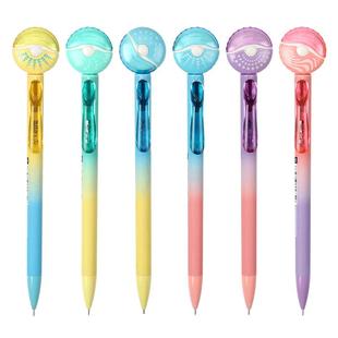 天卓自动铅笔0.5 0.7活动铅欧洲安全标准带飞盘橡皮韩版渐变色炫彩可爱小学生写字绘画好看好玩无毒学习文具