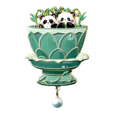 秘色瓷莲花碗熊猫冰箱贴 北京南京西安院故宫苏州博物馆文创礼品