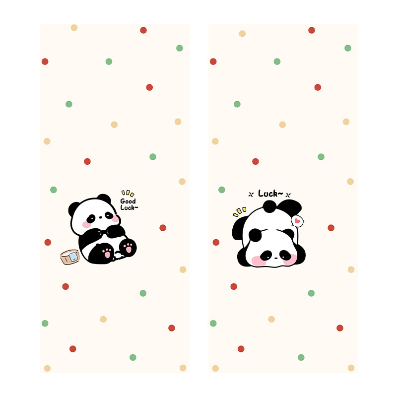 可爱熊猫衣柜贴纸推拉门翻新贴画