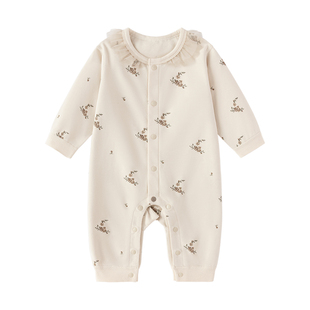 【清仓】babylove【纺软织柔】婴儿连体衣春秋纯棉哈衣月下花影