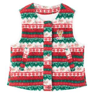 KEIKO 费尔岛花案羊羔毛背心2026春季时髦摇粒绒提花夹棉外套马甲