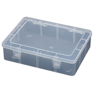 A5打印纸收纳盒EKB211-1票据盒透明长方形塑料盒PP档案盒单格空盒