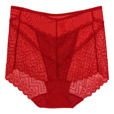性感大码蕾丝内裤女本命年红色