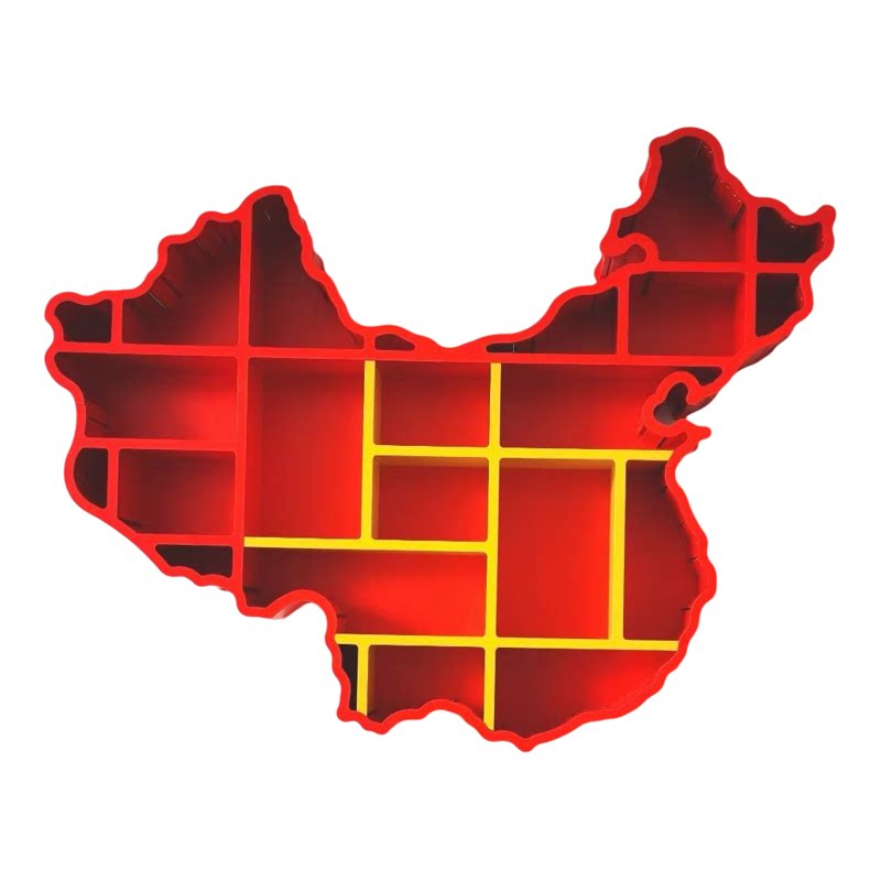 文化中国地图造型书架创意