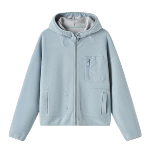 云上生活【城市运动风系列】奥粒绒连帽拉链外套秋冬卫衣外套