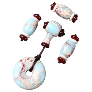 小金刚星月菩提配饰套装寿山石三通佛头文玩手串全套配件一套藏式