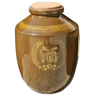 加厚陶瓷酒缸坛罐老式土陶存100/200/300/500/1000斤坛罐子软木塞