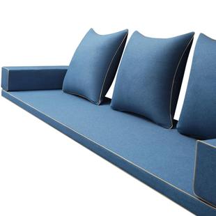 新中式红木沙发坐垫棉麻纯色沙发垫实木家具椅子座垫罗汉床垫定制