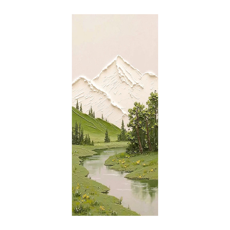 日照金山柿柿如意防水防潮门贴画