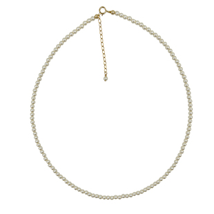 方糖家 精选2mm/3mm迷你施家正圆珍珠14K包金项链轻奢小众锁骨链