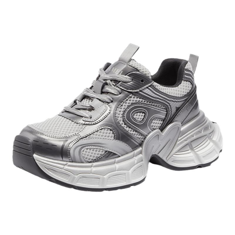 Camel/骆驼厚底银色老爹鞋