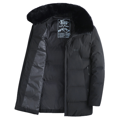 爷爷装加厚脱卸毛领冬季羽绒棉服