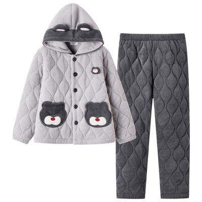 【强抗寒羊驼绒】男童夹棉家居服