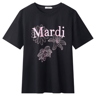 MARDI官方正品三花雏菊百合时尚纯棉短袖T恤宽松百搭上衣女夏新款