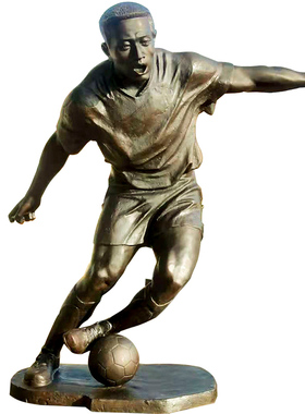 玻璃钢踢足球定制校园风操场仿铜