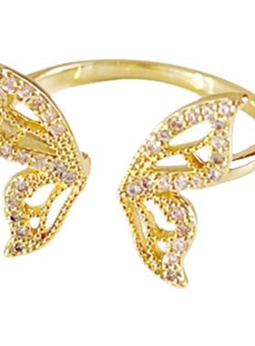 金色蝴蝶时尚个性戒指