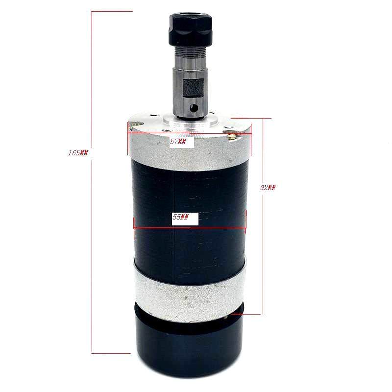 猛400W无刷主轴电机WS55-180高速直流CNC主轴PCB雕刻机48V