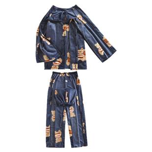 护理服PICC置管骨折穿的衣服瘫痪脑梗专用病号服老人加厚保暖睡衣