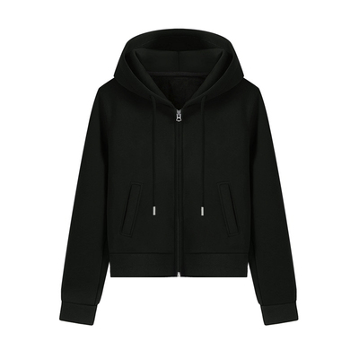 超好看短款连帽加绒卫衣拉链外套