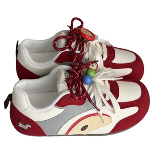 荔枝公园原创红色苹果德训鞋女2026春季新款厚底小白鞋百搭运动鞋