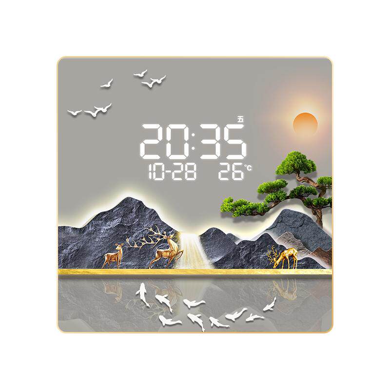 电子钟装饰画挂钟客厅时尚家用钟