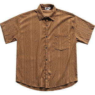 短袖衬衫男2026夏季vintage半袖上衣男士民族风镂空海边度假衬衣