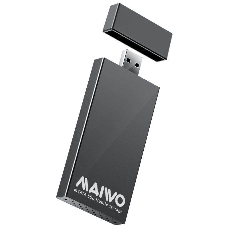 麦沃USB3.0直插mSATA铝壳硬盘盒