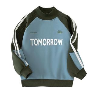 小象汉姆童装男童加绒卫衣儿童打底衫插肩袖2026冬装新款男孩上衣