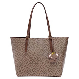 百丽女包2025新款复古海鸥老花飞象大包通勤大容量托特包X7226AX5