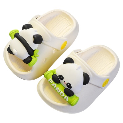 熊猫宝宝拖鞋2025新款男宝夏幼儿卡通儿童室内防滑婴儿女宝凉拖鞋