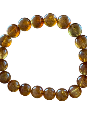 天然巴西焦糖黄碧玺手链礼物情侣