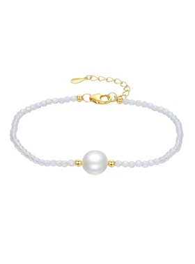 周六福淡水珍珠手链女款S925银手饰送女友圣诞礼物