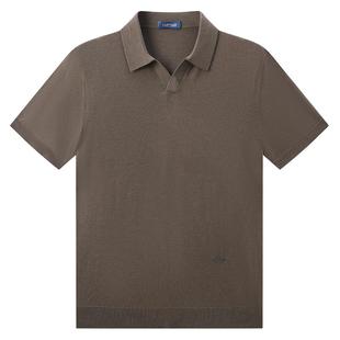 [可机洗羊毛蚕丝]梦特娇男精纺羊毛针织衫秋冬海鸥翻领短袖毛衣J