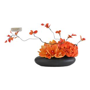 香水莲红色洽谈桌摆件会议桌摆花台面花艺台花装饰花卉仿真花高档