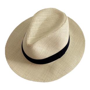 巴拿马草帽女宽帽檐夏天出游度假沙滩帽防晒太阳帽白色复古礼帽男