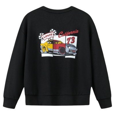 【汽车图案】Levis李维斯儿童卫衣男童圆领长袖2025秋装童装套头
