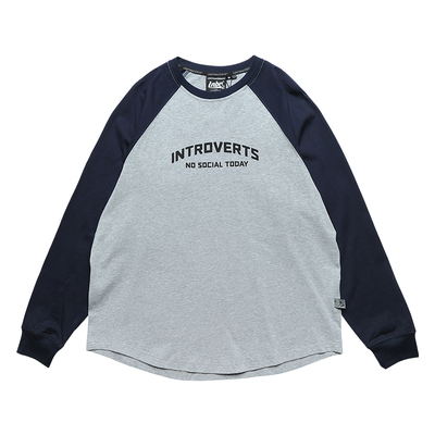 LNBR熊电24秋新品“introverts”性格内向i人插肩袖长袖T恤