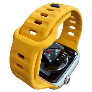 适用iwatch表带11苹果s10手表applewatch手表带S9新款硅胶iwatch春夏se3男款ultra2运动s9腕带9女s8表链8柔软