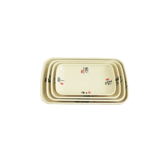 五福仿瓷圆形盘商用炒粉炒饭盘复古圆盘火锅炒菜密胺肠粉盘自助盘