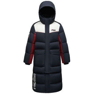 【钻石绒】FILA斐乐儿童羽绒服长款2025年冬季新款男中大童外套