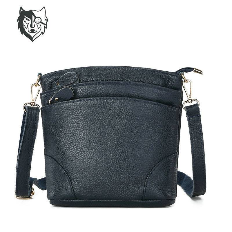 新品 temu热销头层牛皮单肩包水桶包 真皮中年妈妈包大容量单肩斜