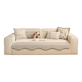 复古风毛绒沙发垫盖布2026新款四季通用一片式固定防滑冬季坐垫子