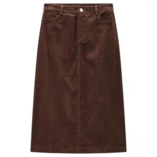 佐丹奴半身裙女新款纯棉复古灯芯绒A字裙显瘦中长款裙子05464685