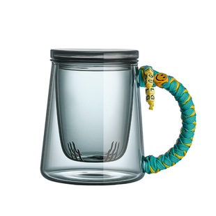 木笙玩物玻璃泡茶杯茶水分离办公室设计感带盖年轻人男女喝茶杯子