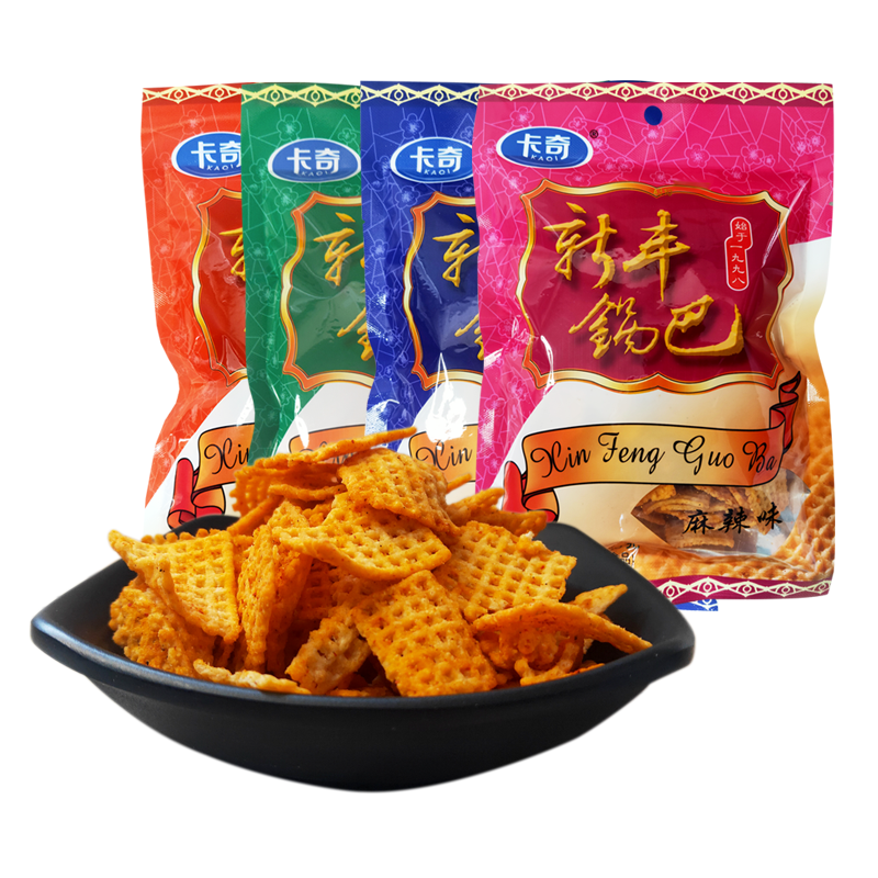 卡奇新丰锅巴麻辣牛肉孜然烧烤味8090后怀旧膨化食品休闲零食