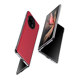 适用于vivoxfold2手机壳新款真皮vivo X Fold2折叠屏保护套素皮网红xf2防摔高级感flod2全包壳膜一体高档外壳