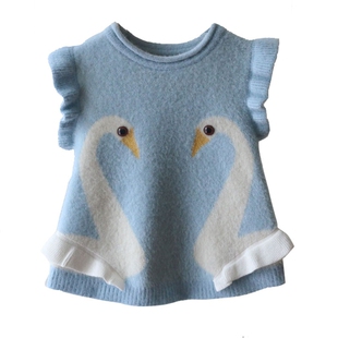 女童婴儿宝宝马夹儿童毛衣马甲春秋季薄款外穿韩版洋气针织小背心