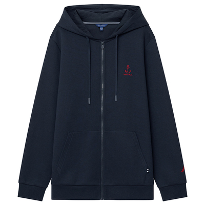 NAUTICA/诺帝卡全开襟连帽卫衣
