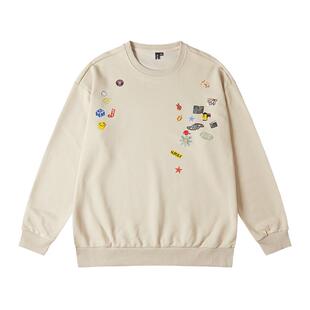 NMAX大码潮牌男装新品美式针织面料圆领街头潮流印花图案长袖卫衣